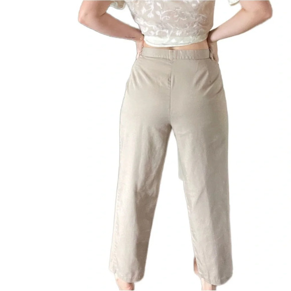 Vintage y2k khaki high waist relaxed fit trouser pants Sz 8 baggy fit - Picture 7 of 10